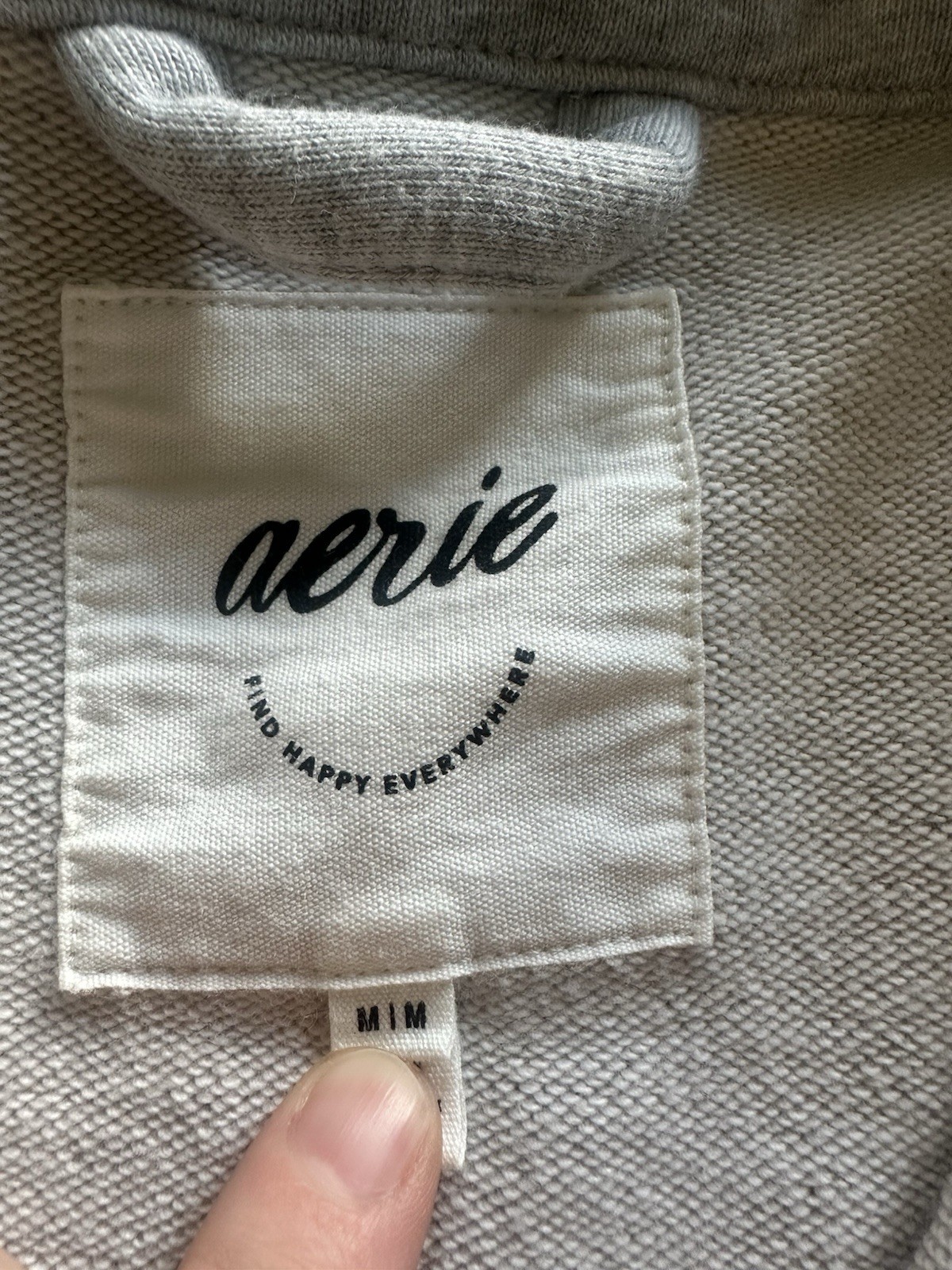 Aerie Light Gray Button Front Collared Short Jack… - image 2