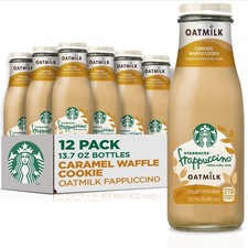 Starbucks Frappuccino Oat Milk Coffee Caramel Waffle Cookie 13.7 floz 12 Bottles
