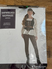 Shipwrecked Pirate Costume Girl Medium 8-10 Halloween Cosplay Dress Up Child New