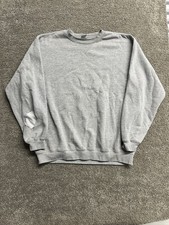 Vintage 90s Y2K Carhartt Classic Spellout Crewneck Embroidered SEE HOLE Grey 2XT