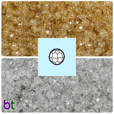 BeadTin Sparkle 4mm Faceted Round Craft Beads 1350pcs - Color choice