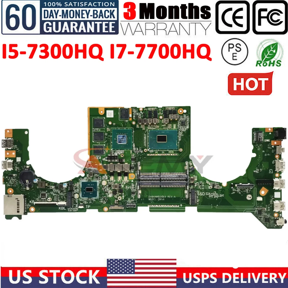 AKEMY GL703VD LAPTOP MOTHERBOARD FOR ASUS ROG STRIX DABKNMB28A0 I5 I7 CPU GTX1050 GPU