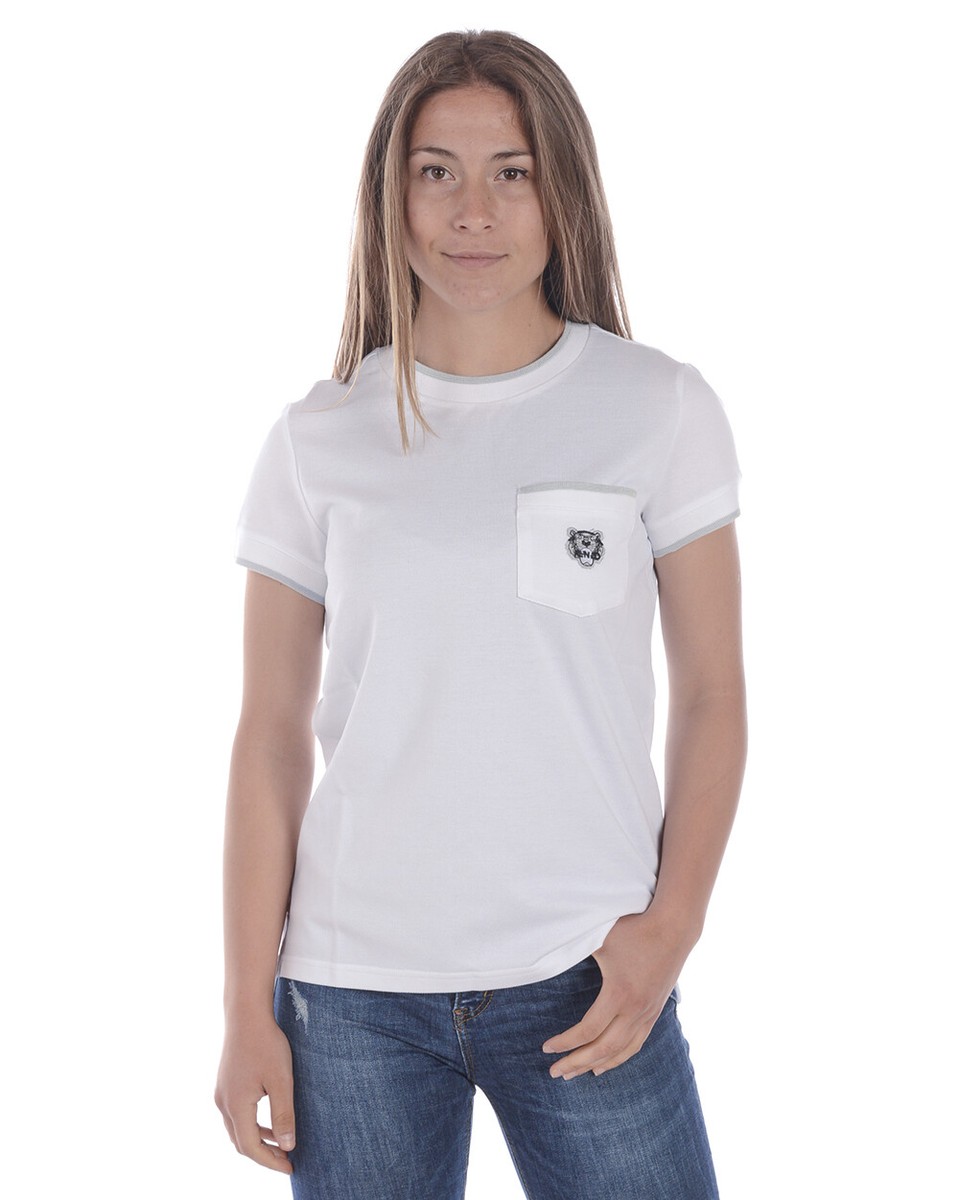新品アウトレット KENZO FC55SW120CMB トレーナー ホワイト S Kenzo T Shirt Sweatshirt Cotton Woman White 981 2TS858 1 Sz