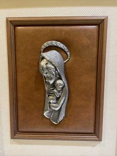Kunst gerahmt Madonna Jesuskind Christina Kunst Wand Samt Vintage Rahmen - Bild 2 von 7