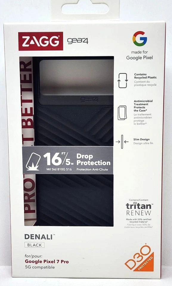 Funda Gear4 ZAGG Denali Google Pixel 7 Pro (Texturizada) D30 Protección contra caídas Foto 3 de 4