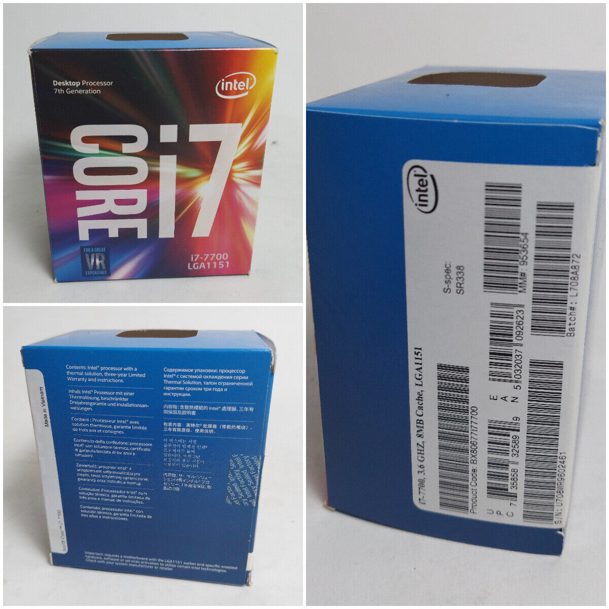 Intel Core i7-11700K, i7-12700K, i7-7700 BOXES ONLY, No CPU inside,No Fan inside