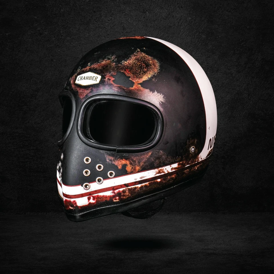 ¡MEJOR VENDEDOR! CASCO PERSONALIZADO DE COLECCIÓN XFGP NASA ARDIENDO PARA CAFERACER BOBBER CHOPPER Foto 2 de 4
