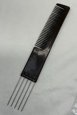 Hair Comb Vintage Lift Teasing Comb with Metal Pic Made in Hong Kong NOS
