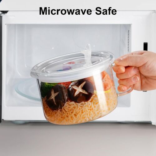 Ramen Bowls Microwavable, Glass Soup With Handles, normal, Transparent - Picture 3 of 7