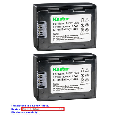 Kastar Replacement Battery for Samsung IA-BP105R Samsung HMX-H303RN HMX-H303UN