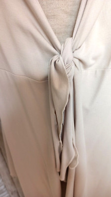 Lange Damen Jacke Beige   Cardigan Elegant Zum Binden Leins N734N Gr. M,40,42