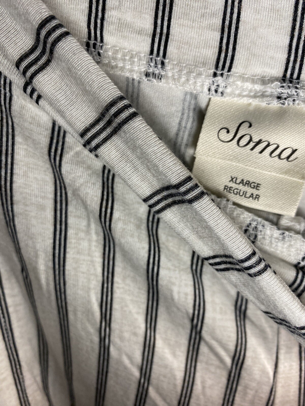 Soma Striped Cream Pajama Pants Pull On Sleepwear Loungewear eBay