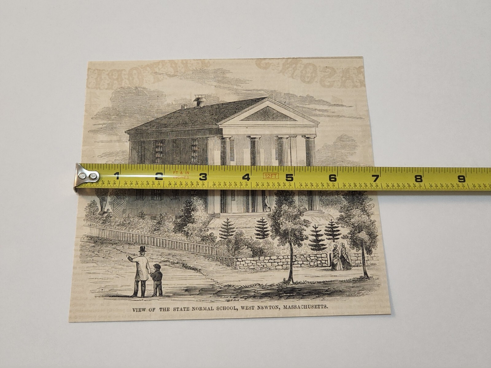 View of the State Normal School West Newton Massachusetts c 1853 Engraving (218)