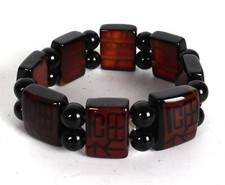 Collection of Natural Agate Fortune Character Handcrafted Bracelet Crafts