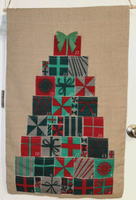 Jumbo The Land of Nod Jute Advent Calendar 25-4" Pockets 24"x39" XMas Countdown