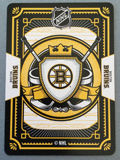 Boston Bruins Team Logo Over Crossed Sticks BLACK NHL Hockey Playing Card