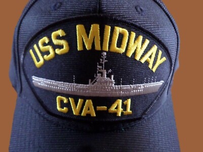 USS MIDWAY CVA-41 U.S NAVY SHIP HAT U.S MILITARY OFFICIAL BALL CAP