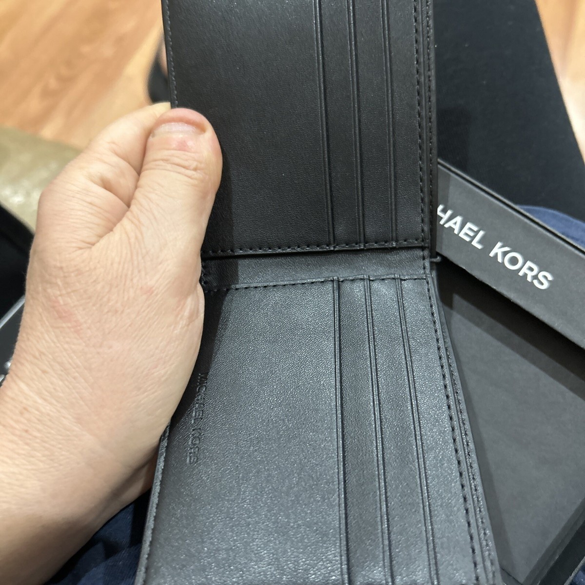 Michael Kors 86F2SMNF5B Jet Set Slim Bifold PVC Leather Black