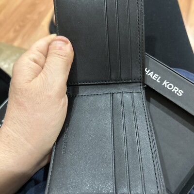 Michael Kors 86F2SMNF5B Jet Set Slim Bifold PVC Leather Black