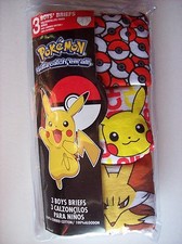 Pokemon Underwear Underpants Briefs Boys 3pk Sz 4 6 8 Gotta catch 'em all NIP