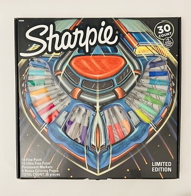 SHARPIE 30 Count Pack Markers Wheel Intergalatic Limited Edition Perfect Gift