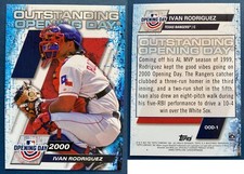 IVAN RODRIGUEZ 2021 TOPPS BASEBALL OUTSTANDING OPENING DAY INSERT CARD OOD-1
