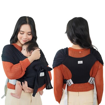 BabbleRoo Baby Wraps - Baby Essentials Baby Sling Carrier, Adjustable XS to XL