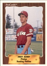 1990 Reading Phillies ProCards #1211 Andy Ashby Kansas City Missouri MO NM Card