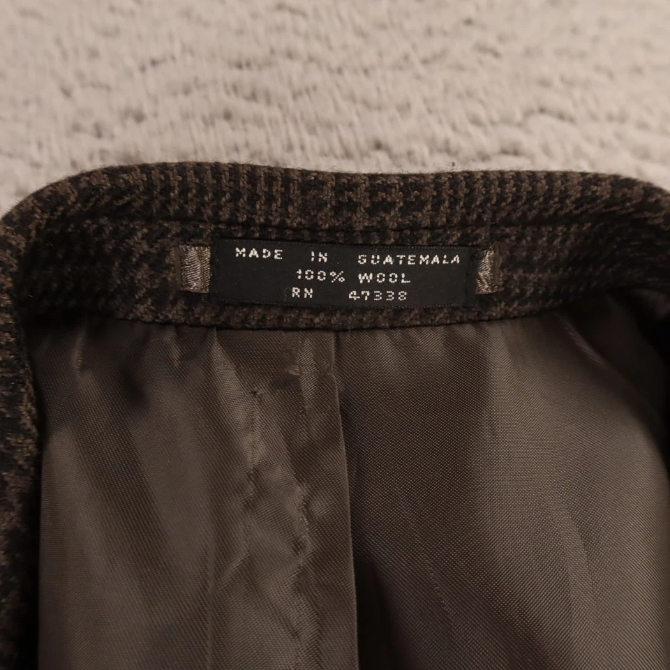 Chaqueta de Tweed de Colección M Marrón Príncipe de Gales Cuadros 100% Lana Blazer Abrigo Deportivo 43R Foto 3 de 4