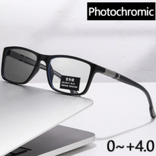 Square Anti Blue Light Glass Photochromic Sports Reading Glasses Men Sunglasses