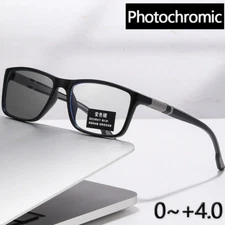 Square Anti Blue Light Glass Photochromic Sports Reading Glasses Men Sunglasses