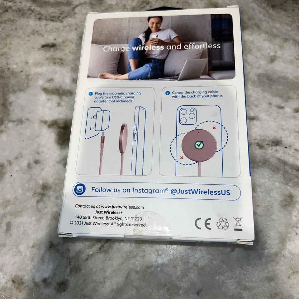 CARREGADOR MAGNÉTICO SEM FIO APENAS 5 PÉS USB C - Rosa - Imagem 2 de 2