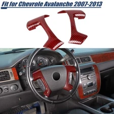 Red Carbon Steering Wheel Trim Cover For Suburban Tahoe Avalanche SIERRA 2007-13
