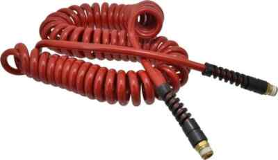 PRO SOURCE 5/16'' ID, 3/8 Thread, 25' Long, Red or Blue Polyurethane Coiled & ...