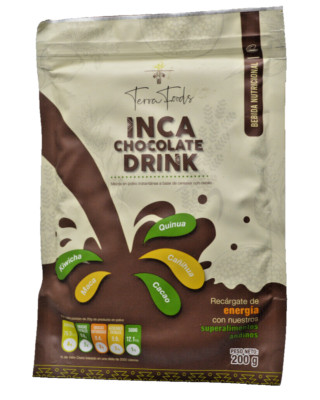 Terra Foods Inca Chocolate Drink 200g/7oz.(Quinua, Kiwicha, Maca, Cañihua,Cacao)