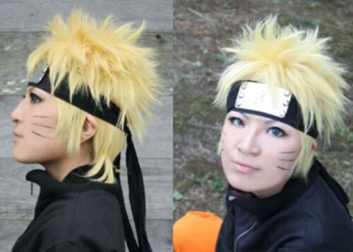 NARUTO Uzumaki Gold Short Wig Hair for Japanese Anime Cosplay ...