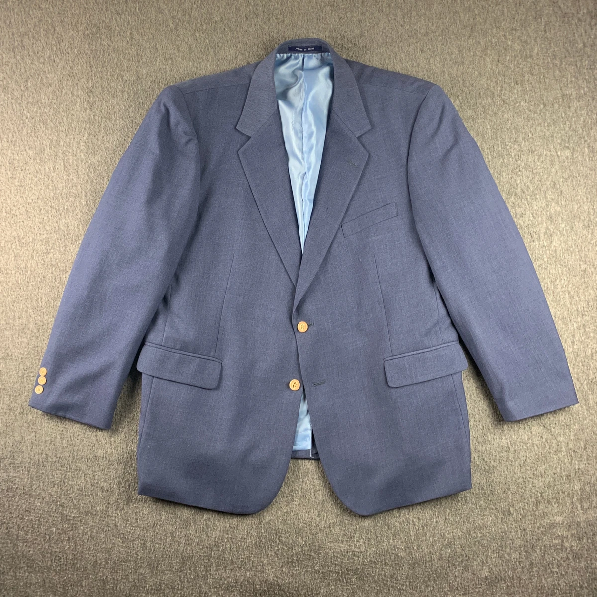 Alan Flusser Blazer Jacket Sport Coat Mens 48R Blue Two Button