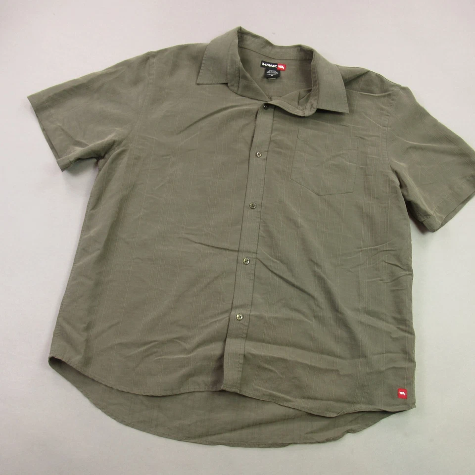 Tony Hawk Shirt Mens XL Short Sleeve Lightweight Pocket Button Front Green - Image 2 of 4