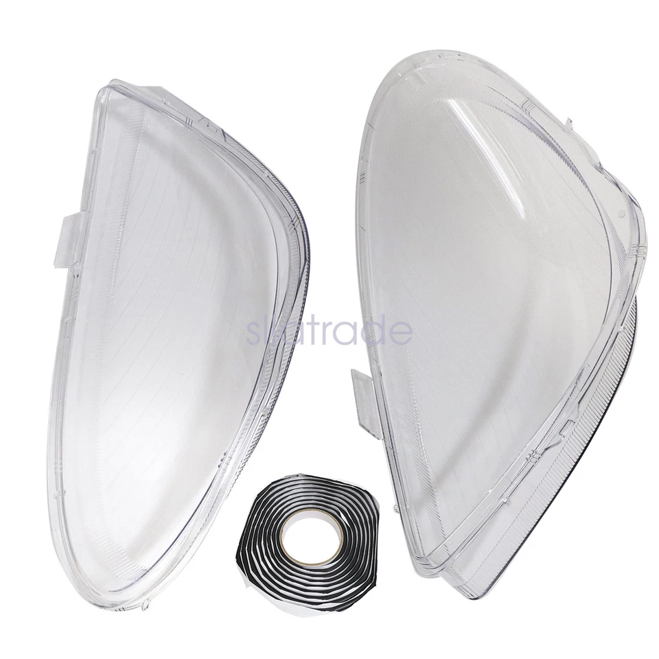 Par de cubiertas de lente de faros delanteros + pegamento para Mercedes-Benz SLK R171 2005-2011 Foto 4 de 4