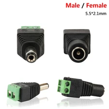 Male / Female DC Power Connectors Plug for Security Camera CCTV Video 5.5*2.1mm