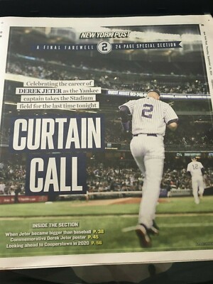 Derek Jeter 24 Page Special Section A Final Farewell Sept 25, 2014,New York Post