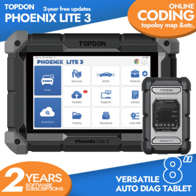 TOPDON Phoenix Lite 3 Bidirectional Car Scanner Diagnostic Tool ECU Coding TPMS