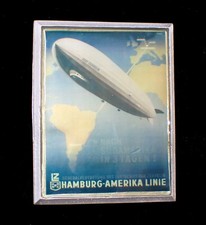 ZEPPELIN BLIMP BELT BUCKLE HAMBURG-AMERIKA LINE MOBTOWN PEWTER NEW