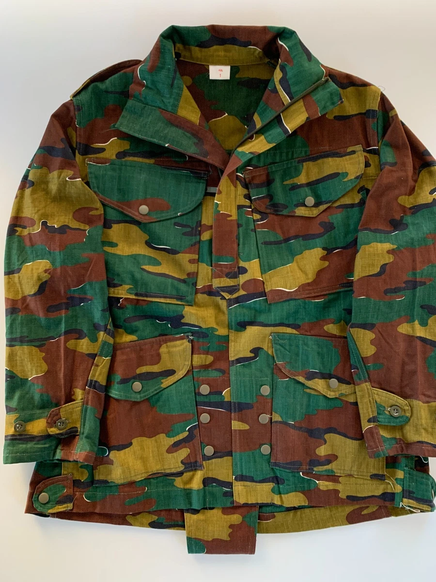 VTG Belgian Jigsaw Camo Para Smock Jacket Parachutists Commando Belgium  Army 80s