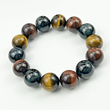 Natural Tiger's Eye Stone Bracelet Tiger Eye Gemstone Stretch Bracelet Handmade