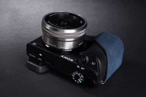 Genuine Real Leather Half Camera Case Bag Cover for Sony A6300 4 Color B OPEN - 第 32/39 張圖片