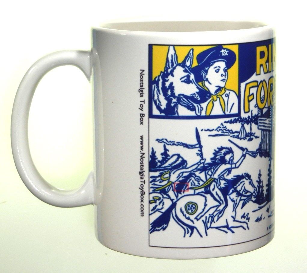Ceramic mug featuring Marx Rin Tin Tin Fort Apache Play Set 