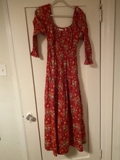 DOEN Red Floral Print Serafina Dress Size Large