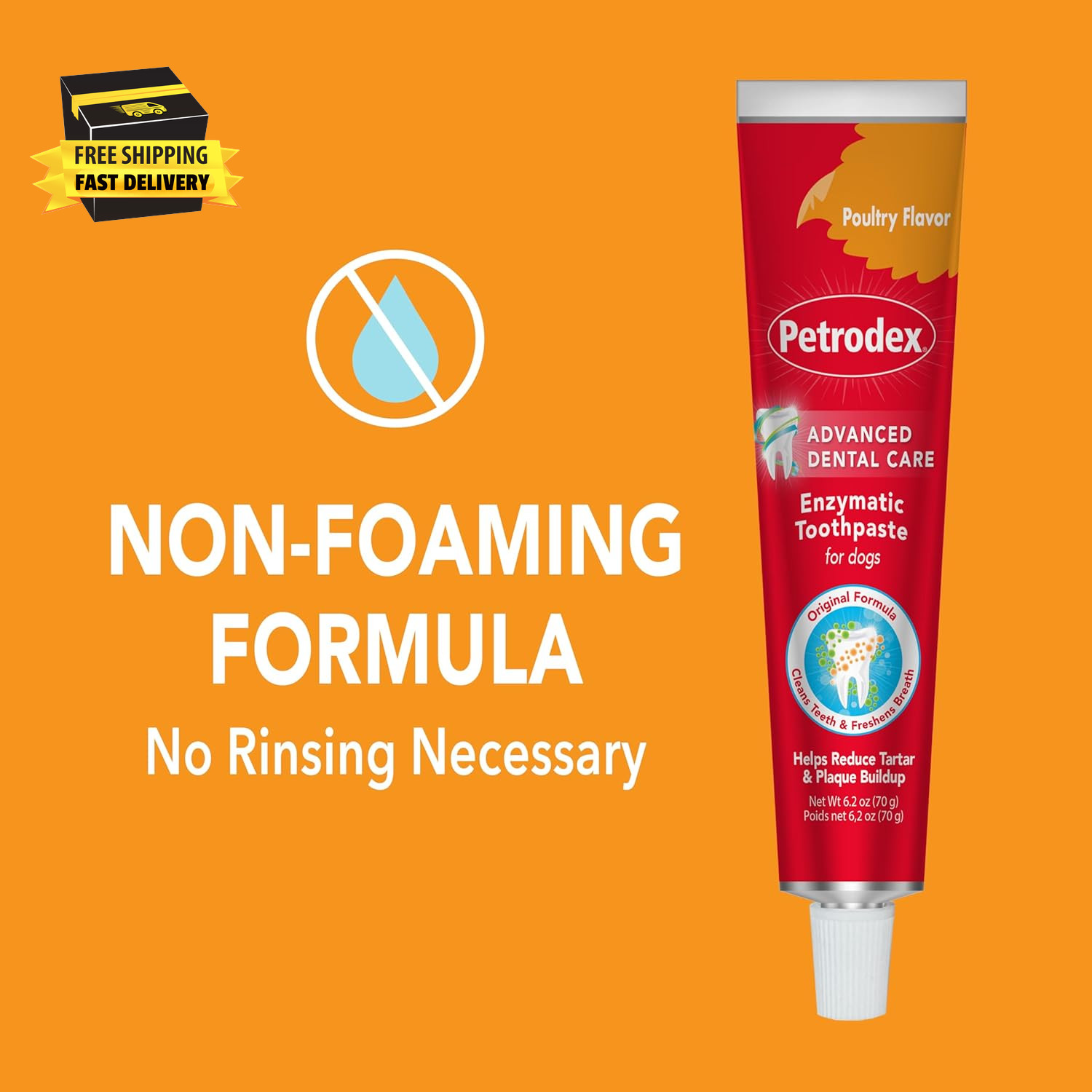 Toothpaste for Dogs and Puppies, Cleans Teeth and Fights Bad Breath, Reduces Pla