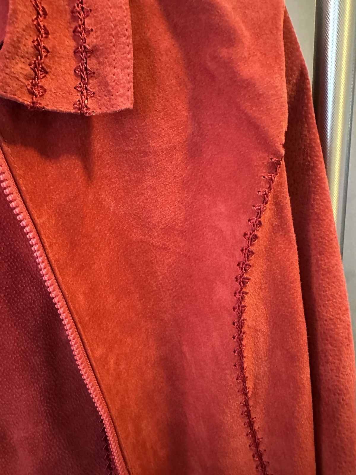 Red Suede Whipstitch Jacket By Ameri Mode, Cowboy… - image 4